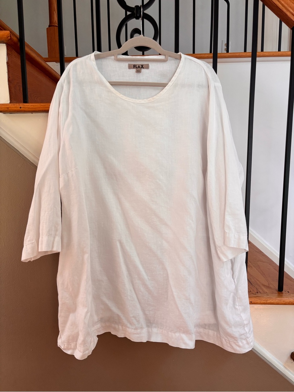 FLAX Women’s White Linen Tunic Top